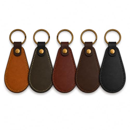 Image of Leather Strap Keychain, Embossed Logo Design, Durable Premium Key Ring for Bike Lovers & Gift Use