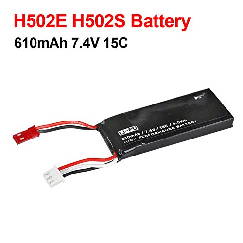 YUNIQUE UK EH-VUZO-L9KR 1 Piece 7.4V 610mAh 15C Replacement Lipo Battery Pack for Hubsan H502S H502E RC Drone Quadcopter