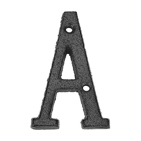 Prosperveil 3 Inch Door Letter Screw on Black Metal House Letters Plaques Signs Home Road Address Wall Door Letters with Mounting Screws (Letter A) Cover