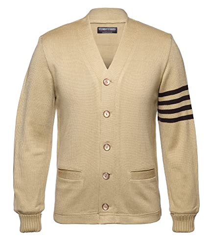 Image of Stewart & Strauss Cardigan Varsity Letter Sweater | American style button front letter sweater knit since 1977, heavyweight and ready for chenille letters and patches
