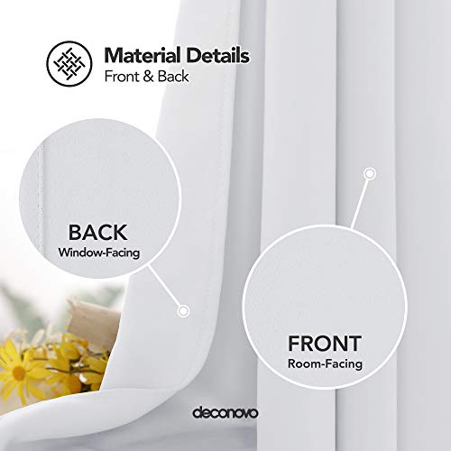 Image of Deconovo Room Darkening Drapes Thermal Insulated Grommet Blackout Curtain Panel for Bedroom, 42x63 Inch, Off White