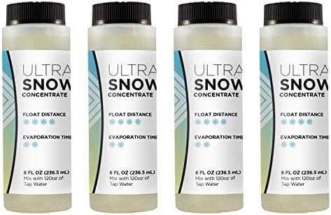 Froggy's Flakes Snow Machine Fluid Concentrate, 8 fl. oz, Ultra-Dry Indoor Formula Snow Fluid with 30-50 Feet Float/Drop, Makes 4 Gallons of Snow Fluid
