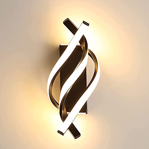 QXXZ LED Wandleuchte Spiral-Wandlampe Innen Wandleuchten Mordern Elegant Acryl-lampenschirm Warmweiß Nachtlampe,Schlafzimmer/Wohnzimmer/Restaurant/Dekoration Wandbeleuchtung Cover