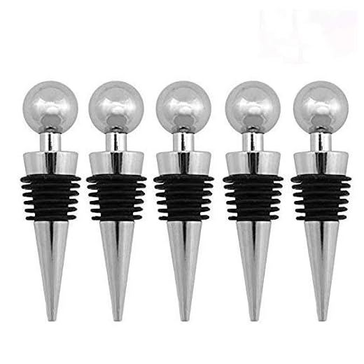 Gearmax® Wein gehobenen Weinflasche Stoppers Edelstahl Weinflasche Stoppers Wiederverwendbar Stopper(5 pcs)