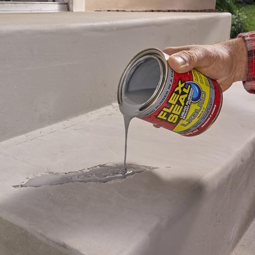 Flex Seal Liquid, 16 oz, Gray, Liquid Rubber Coating Sealant, Waterproof, Flexible, Breathable, and UV Resistant, Roof Repair, Basements, RV, Campers, Trailers, Marine, EPDM, Masonry
