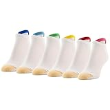 GOLDTOE Women's Henley Tab No Show Socks, 6-Pairs, White/Pink Assorted, Shoe Size: 6-9