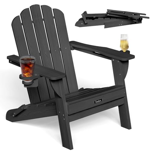 Eesdom Folding Adirondack Chair, HDPE Adirondack Chair...