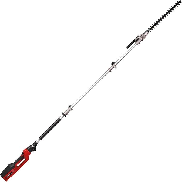 Taille-haie télescopique électrique 900 W, lame 46 cm, portée 2,6 m, tête inclinable 11 positions, 4,5 kg