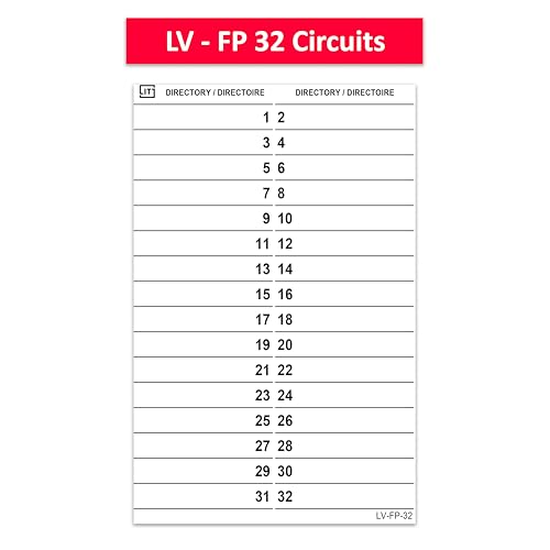 Autocollants disjoncteur Federal Pioneer pour repérer facilement vos 32 circuits de tableau