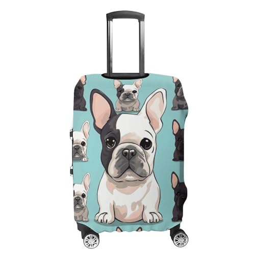 Cute French Bulldog Travel Luggage Cover Anti-scratch Suitcase Cover Elastic Suitcase Protective Cover Fits 19-32 Inch Luggage XL4