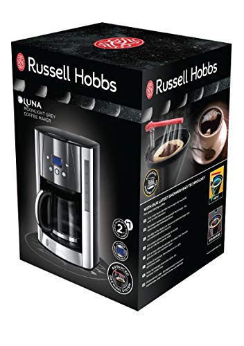 Russell Hobbs Cafetera de Goteo Luna Moonlight - 12 Tazas, Jarra Cristal 1,8L, Programable, Soporte de Filtro Lavable… - Imagen 3
