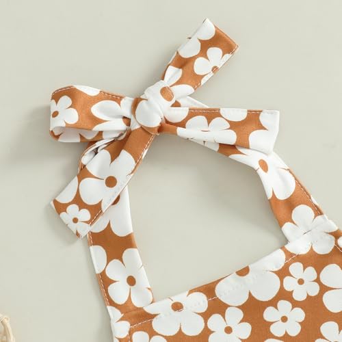 Toddler Kids Baby Girls Backless Suspenders Jumpsuit Bell Bottoms Pants Romper Summer Halter Overalls Flower Outfit4