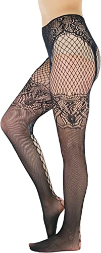 Image of ToBeInStyle Women's Full Footed Pantyhose with Thigh High Designs