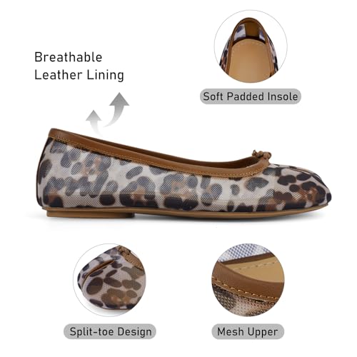 Image of VBDB Mesh Ballet Flats for Women Split Toe Tabi Flats Wide Width Mesh Flats Low Heel Casual Ballerina Comfortable 2026 Spring Summer Shoes