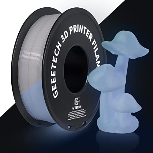 GEEETECH PLA Filament 1.75mm, Glows Weiß in the Dark, 3D Drucker Filament 1kg Spool Cover