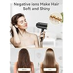 Hair Dryer, 150000RPM Ionic Blow Dryer - Fast Drying, Low Noise, Foldable Portable with Diffuser and Nozzle, Compact Mini for Women and Men, Home and Travel (Black) - Image 3