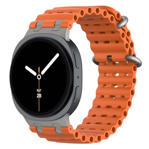MoKo(���R) �A�b�v�O���[�h�� �I�[�V�����o���h Samsung Galaxy Watch 8 �o���h 40mm 44mm/Galaxy Watch 8 Classic 46mm�ɑΉ� ���^���R�l�N�^ �ʋC���̍����V���R���X�|�[�c�X�g���b�v �j�����p 