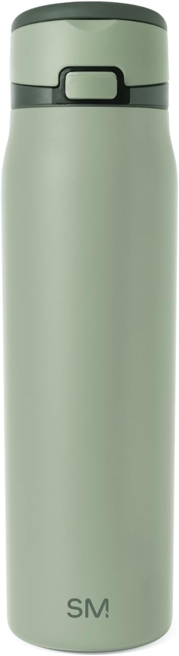 Simple Modern Mesa Loop Water Bottle with Covered Straw and Handle | 30oz Cup Holder Friendly Insulated Stainless Steel Bottles for Travel, Sports and School | Eucalyptus Mix