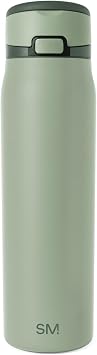 Simple Modern Mesa Loop Water Bottle with Covered Straw and Handle | 30oz Cup Holder Friendly Insulated Stainless Steel Bottles for Travel, Sports and School | Eucalyptus Mix