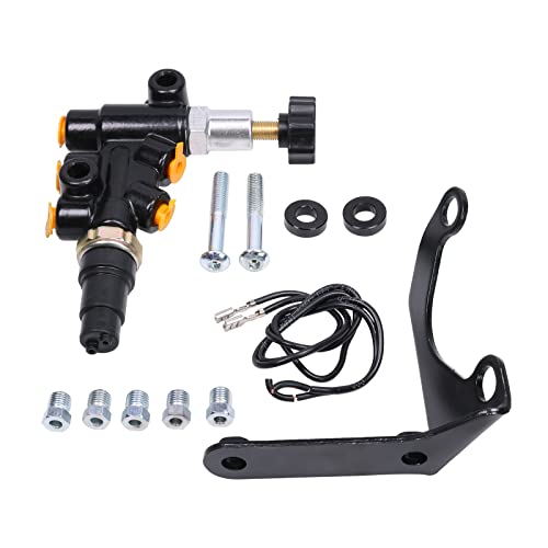 Proportioning Valve - 3/8-24 In Inverted Flare Female Inlet &Outlet Fittings-Adjustable 100-1000 Psi -Combination Proportioning Valve &Mounting Bracket Lines Aluminum Kit Knob Type #TOP9