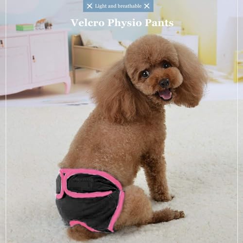 Image of Dog Underwear Flexible Physiological Pants Puppy Female Pet Sanitary Diaper for Small Medium Large Dogs(M- Black)