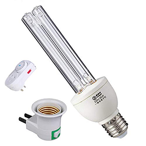 Preisvergleich Produktbild DSJMUY Ultraviolette UV-Desinfektionslampe Sterilisation Antibakterielle Rate LampUvc 100% Leistung Tragbares UV-C-Desinfektionsmittel LED Desinfiziert mit Mobilheim-Stereo-Lichttimer E27 15w / 25w