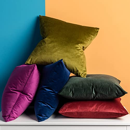 Image of JUSPURBET 26x26 Decorative Velvet Throw Pillow Covers Set of 2,Army Green | Cozy Soft Cushion Covers Cases with Hidden Zipper for Couch Sofa Bed Living Room Bedroom Christmas Decor