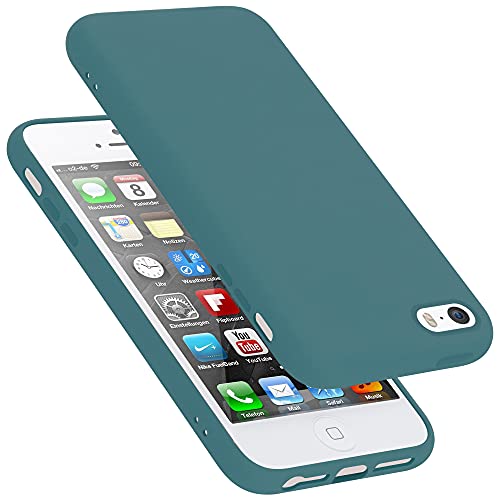 Cadorabo Funda de Silicona Compatible con Apple iPhone 5 / 5S / SE 2016, Funda Protectora de Cuerpo Completo para iPhone 5 / 5S / SE 2016  Resistente a arañazos fundade TPU   Liquid Verde