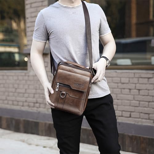 Bolso bandolera para hombre de piel que organiza tus dispositivos en el trabajo 3