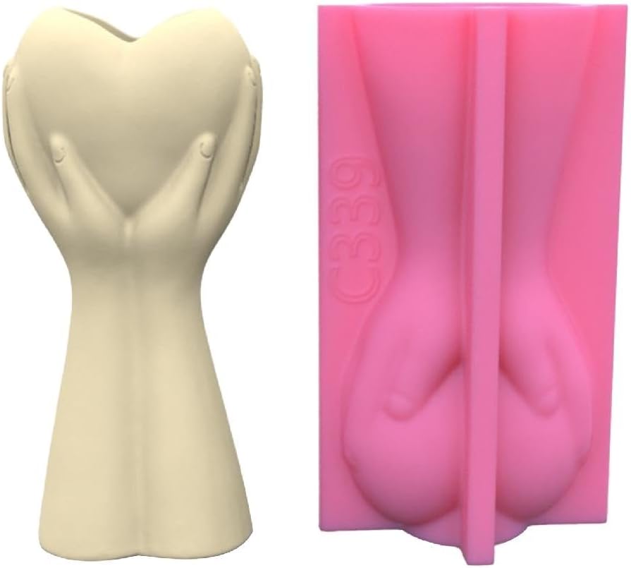 Silicone Mold Hold Heart With Hand Flower Pot Succulent Plant Mould Diy Concrete Vase Resin Mold Home Decorations