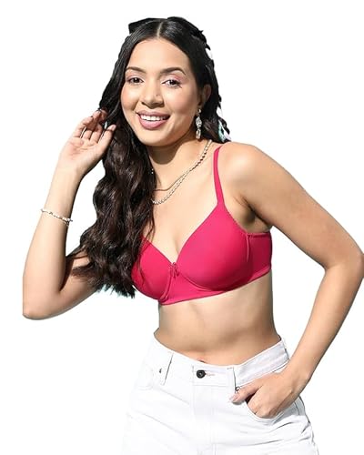 Image of Leading Lady Women Printed Lightly Padded Non Wired Seamless T-Shirt Bras | Adjustable Straps | Full Coverage | Everyday Bra (Pack of 1)