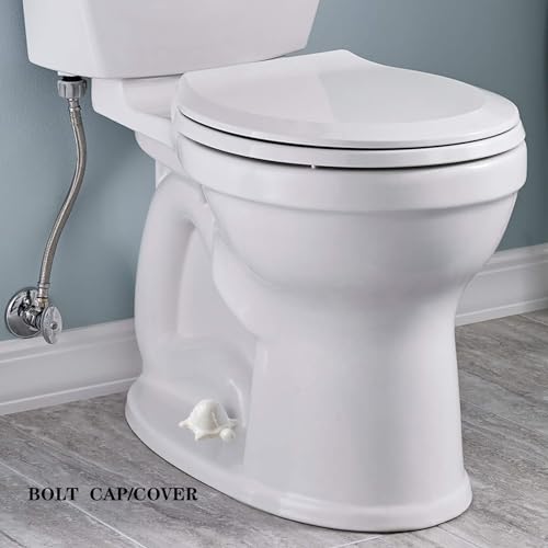 Image of ZUNON Toilet Bolt Caps, Decorative Toilet Bolt Covers, Ceramic Cute Frog Covers Toilet Bolts Bathroom Decor Easy Installation Set of 2 (White Turtle 2pcs)