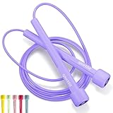 SPORTBIT Adjustable Jump Rope for Fitness and Exercise – Skipping Rope for Cardio, Boxing, and Weight Loss – Speed Rope perfect for Men & Women – Purple