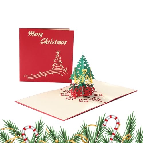 Cartões pop-up para Natal - Cartões de Natal co decoração pop-up de árvore,Cartões comemorativos par