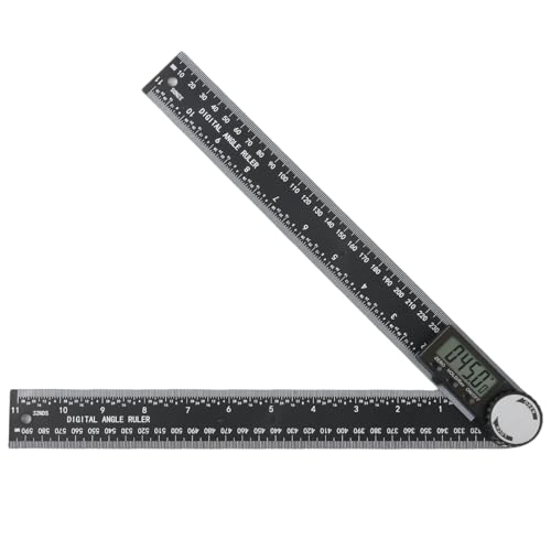 Digital Angle Finder Ruler with LCD Display 300mm/11.8inch 0-360° Digital Inclinometer Protractor Angle Measure Tool for DIY Measurement Woodworking Construction Repairing Carpenter