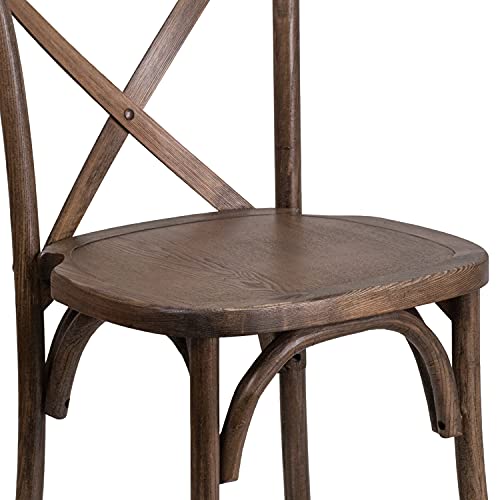 Emma + Oliver Stackable Early American Wood Cross Back Chair #TOP5