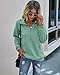 Beonych Sweatshirt Damen Pullover Elegant Langarmshirt Baumwolle Pulli Herbst Winter Casual Sweatjacke Oberteile Langarm mit Taschen (Grün, M)