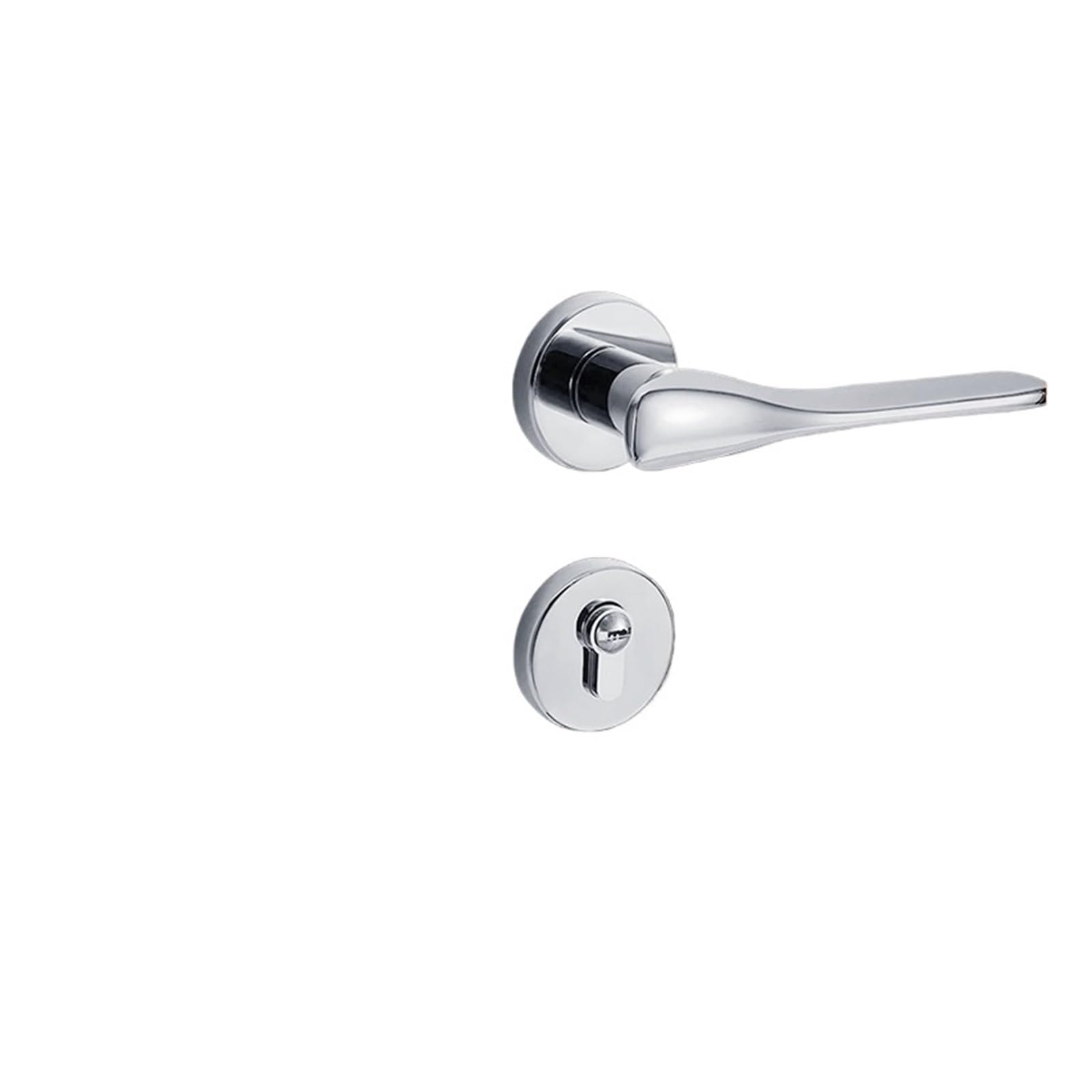 NYRXRYTCA Indoor Door Lock Golden Split Magnetic Handle Bedroom Door Lock electroplated Silent Bedroom Solid Wood Door Lock(Bright chrome 7250 mechanical)