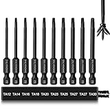 10PCS Triangle Screwdriver Set, 2.5Inch Long Triangle Screwdriver, Magnetic Screwdriver Bit Set, S2 Steel Screwdriver Drill Bit Set,1/4 Hex-Shank Drill Bit Set, Sizes TA12/14/16/18/20/23/25/27 (x2)/30
