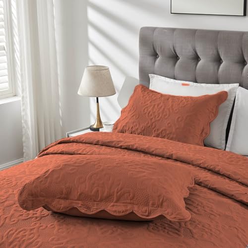 Image of Kingnex Oversized King Bedspreads 128x120 Baked Clay