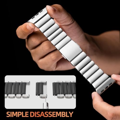 Image of Morofy Titanium Silicone Dual-Layer Link Bands Compatible with Apple Watch Band Ultra 3 /2 /1 49mm 46mm 45mm 44mm Men Women Magnetic Clasp Metal Strap for iwatch Series 11 10 9 8 7 6 5 4 SE (Silver|Black)