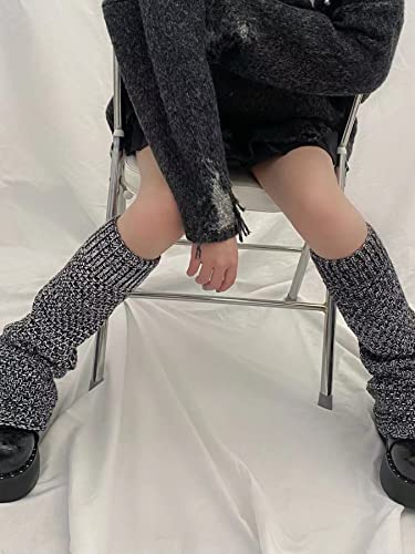 Image of WODECASA Girls Kawaii Leg Warmers Knitted Flared Leg Sleeves Goth Crochet Baggy Cuff Ankle Heap Socks