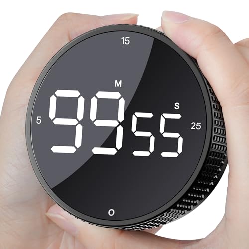 JUNVIL Digital Kitchen Timer, Magnetic Kitchen Timer Clock with Large LED Display, Countdown Count...