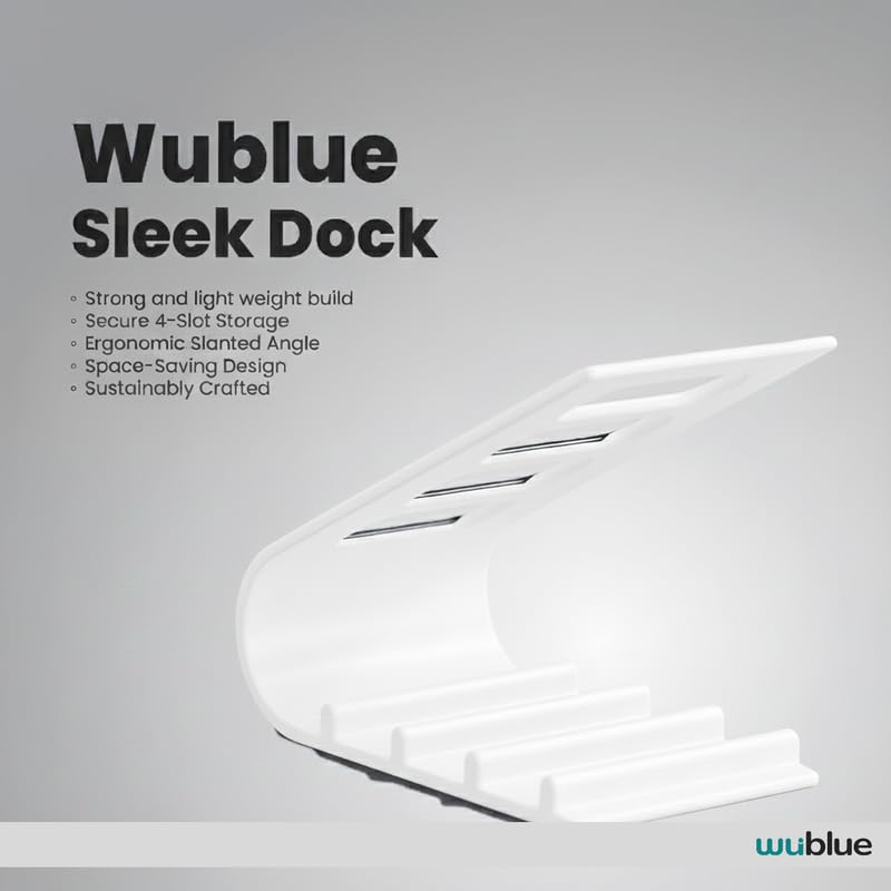 Image of SleekDock - Remote Holder Stand | Holds up to 4 Remotes | Ergonomic Slant Design | Desk & Living Room Organizer (White) Pack Of 2