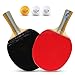 Pagaies de ping-Pong, 2 battes de ping-Pong, Ensemble de Raquette de ping-Pong à Manche Court, Kit de Raquette, Jeu sain