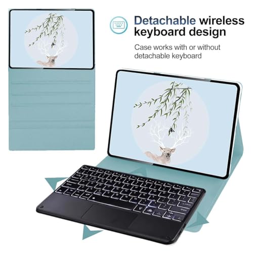 Image of Keyboard Case for OnePlus Pad 11.61 inch 2023 Back Cover Folio with Smart Trackpad, 7 Color Backlit, Pencil Holder, Multi-View Angle, Magnetically Detachable Keyboard, Tri-Fold Design