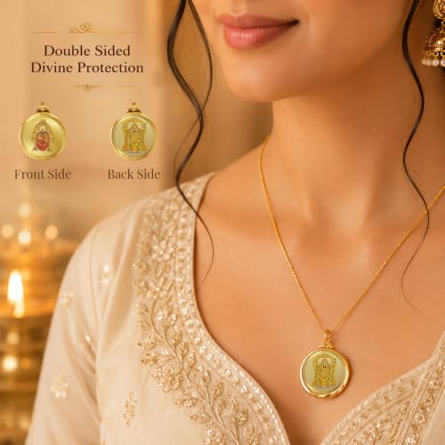 Image of DIVINITI 24K Gold Plated Double-Sided Religious Pendant with Premium Gift Box, Spiritual Locket for Men & Women, Devotional Jewellery for Gifting & Everyday Wear