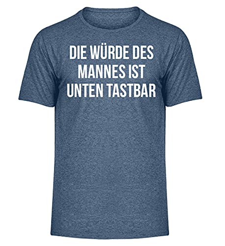 T-shirt homme allemand Die Würde der Mannes bleu marine chiné XXL