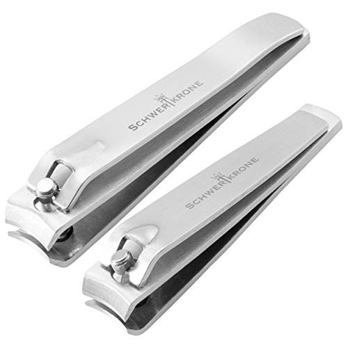 Schwertkrone Nagelknipser Set Nagelschneider Fingernagelknipser und Fußnagelknipser aus Premium Edelstahl Maniküre…