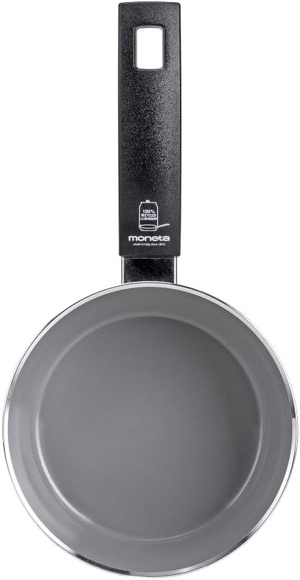 Moneta Innova Saucepan 1 m 16 cm, Natural FineGres Coating (NO PFAS), Also Suitable for Induction, 100% Made in Italy